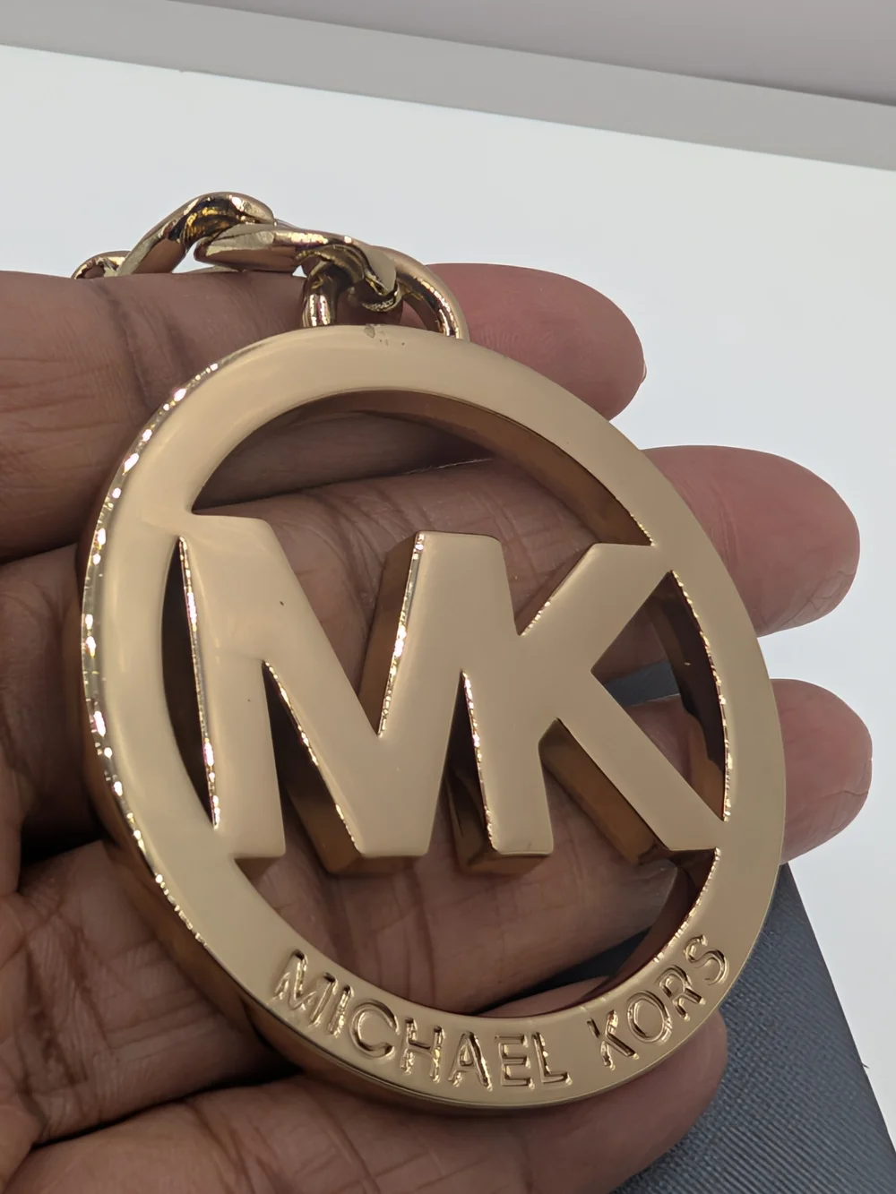 Michael Kors Gold MK Logo Keychain for Men